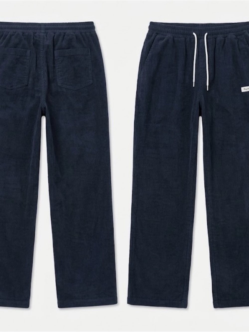 Men's Navy Corduroy Drawstring Pants